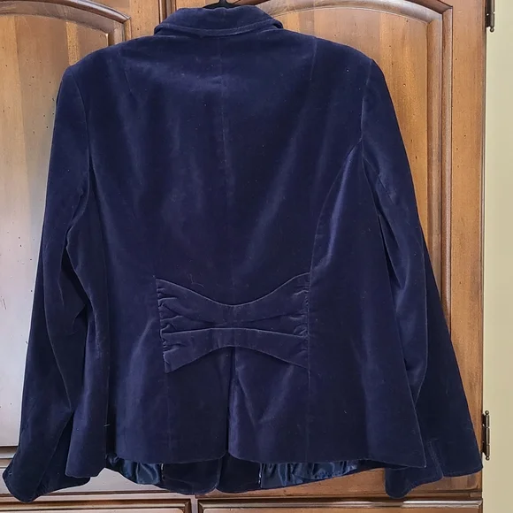 Lane Bryant Velvet Blazer Size 20 Navy Blue - Picture 2 of 5